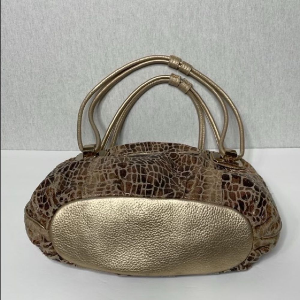 B. Makowsky Brown Croc-Embossed Shoulder Bag - Picture 5 of 12